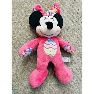 Disney Store Pink‎ Minnie Mouse Easter Bunny Doll Plush Stuffed Animal 16"